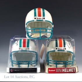 Miami Dolphins Signed Mini Helmets (3)