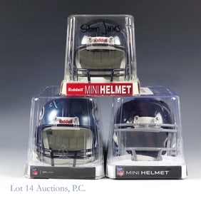 Signed NFL HOF Mini Helmets With COA (3)