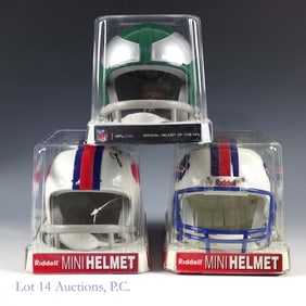 Signed NFL HOF Mini Helmets With COA (3)