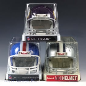 Signed NFL Hall Of Fame Mini Helmets (3)