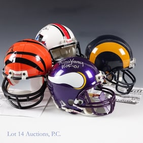 Signed NFL HOF Mini Helmets With COA (4)