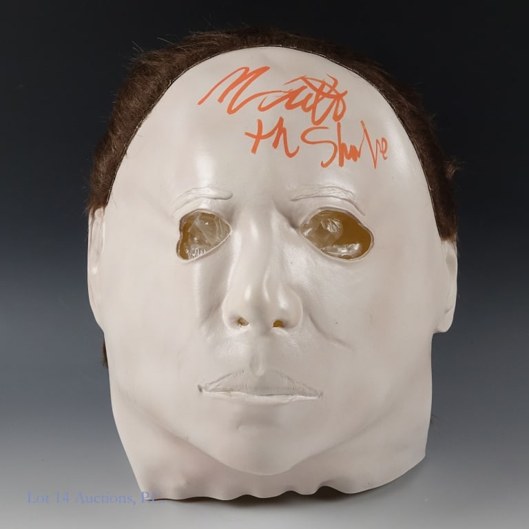 Halloween M. Myers Nick Castle Signed Mask PSA: Halloween Michael Myers Nick Castle signed rubber mask. PSA COA AJ 59533. Inscription reads "The Shape".