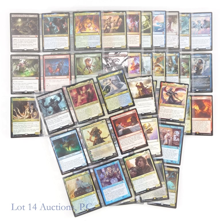 Magic The Gathering Cards, All Mythic (99 Total): Magic The Gathering Cards, All Mythic (99 Total) Features (11) pages of cards that are exclusively mythic. The cards seem to be predominantly from 2015-2025. Please see images for details regarding co