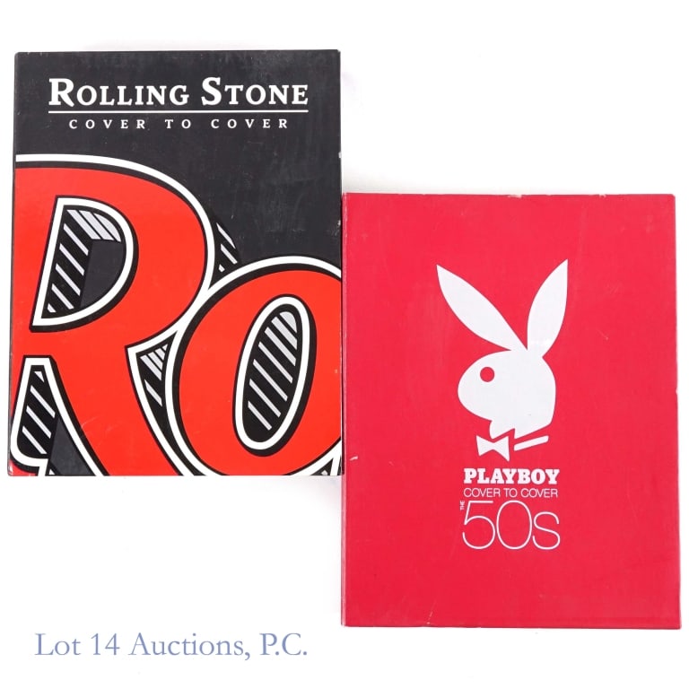 Playboy The 50s, 40 Yrs Rolling Stone Books (2): Playboy Cover To Cover The 50s gift set. Includes 2 CDs with full digital issues of all the 50s Playboys, 224 page full color coffee table book edited by Hugh Hefner and a reissue of the first Playboy
