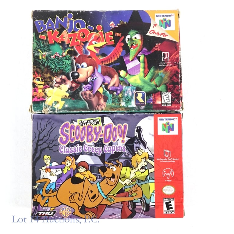 Nintendo N64 Games In Original Boxes (2): (2) Nintendo N64 games in original boxes - Scooby Doo Classic Creep Capers (includes the booklet) and Banjo Kazooie (no booklet).