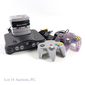 Nintendo N64 Console with Accessories & Games (6)