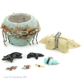 Zuni Fetish Pot & Animal Fetishes Mary Tully (8)