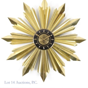 Welby Mid Century MCM Sunburst Wall Clock