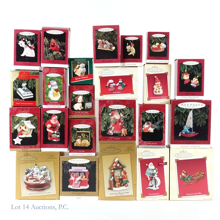 Hallmark Christmas Ornaments (23): 23 Hallmark Christmas ornaments in original boxes. See photos for details.