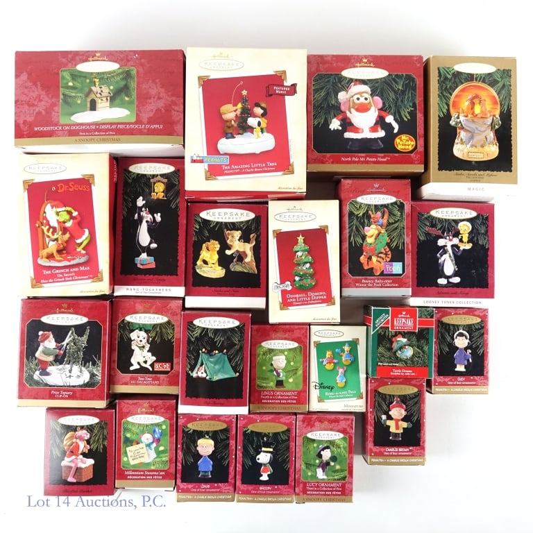 Hallmark Christmas Ornaments (23): 23 Hallmark Christmas ornaments in original boxes. See photos for details.