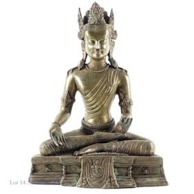 Bronze Bodhisattva Avalokiteshvara Statue, 14"