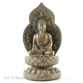 Bronze Buddha Statue, 7.25"