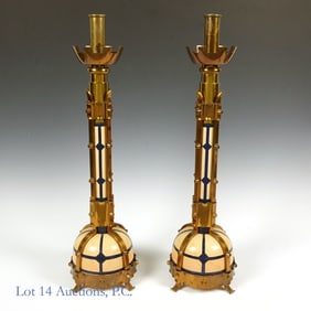 German Art Deco 25" Tall Candlesticks (2)