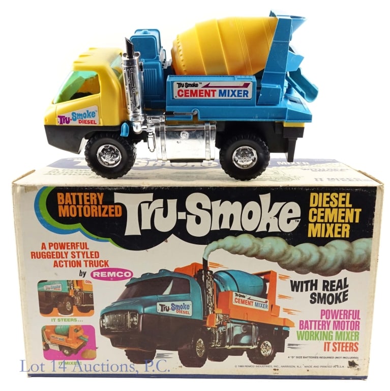 Remco Tru Smoke Diesel Cement Mixer 1969 NOS: New old stock 1969 Tru Smoke diesel cement mixer by Remo. Tested and working per consigner.