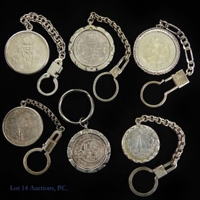 Silver & Clad Mexico Coins Key Chains (6)