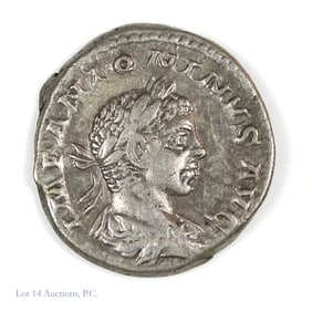 218  CE Roman Emperor Elagabalus Silver Denarius