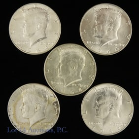 1964-D USA 90%-Silver Kennedy Half Dollar - BU (5)