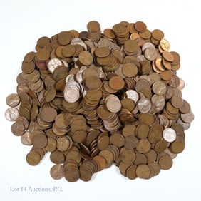 Assorted USA Lincoln Wheat Cents (Approx. 1020)