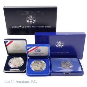 1986-S & 1993-WP USA Silver & Clad Comm. Coins (3)