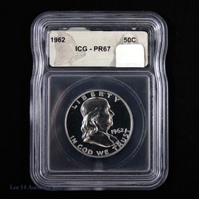 1962 Proof Franklin Half Dollar (ICG PR67)