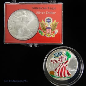American 99.9% Silver Eagles $1 Bullion Coins (2)