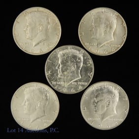 1964-D USA 90%-Silver Kennedy Half Dollar - BU (5)