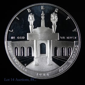 1984s USA Silver Proof LA Olympics $1 (Gem Cameo)