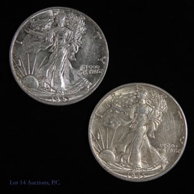 1943p & 1943s 90%-Silver Walking Liberty 50c (2)