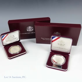 1988s & 1995 USA 90%-Silver Olympic $1 in OGP (2)