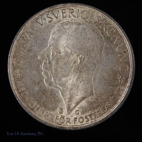 1935 Sweden 90%-Silver 5 Kronor Riksdag Comm. Coin