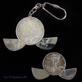 USA 90%-Silver Coin Knife Key Chains (2)