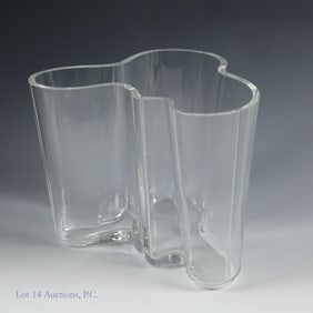 Alvar Aalto Modernist Glass Vase, Savoy Freeform
