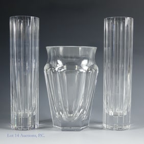 Three Baccarat Crystal Vases