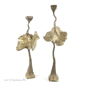 Vintage Brass Brubaker Candlesticks (2)