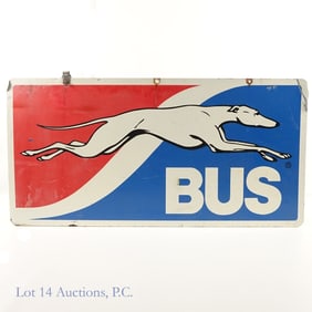 Double-Sided Metal Greyhound Bus Sign