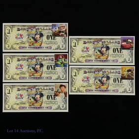 2009 $1 Mickey Mouse Disney Dollars w/ Seq S/Ns, 5