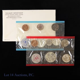 1962 P,D USA 90%-Silver Unc. 10-Coin Mint Set