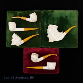 Vintage Hayim Pinhas Meerschaum Pipes NOS (6)