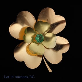 Sterling Silver 4-Leaf Clover Pin (Vintage)