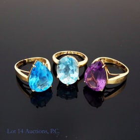 10K Y Gold Rings (3) (Sizes 6.5 - 8)