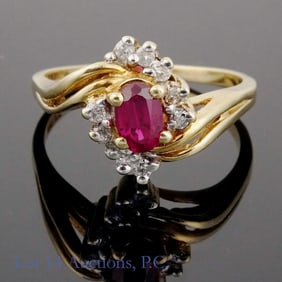 10K Y Gold Diamond Ring (DK), Size 8.5