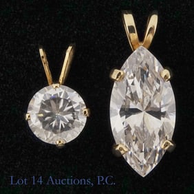 14K & 10K Y Gold Goshenite Pendants