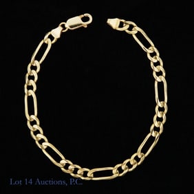 14K Y Gold Figaro Chain Bracelet