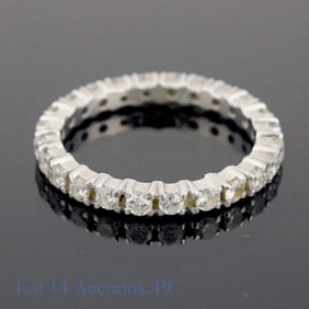 18K (750) W. Gold Diamond Eternity Ring, Sz. 6.25