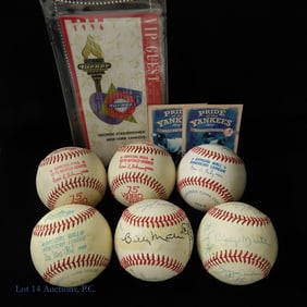 2 Yankees Team Signed Baseballs & More