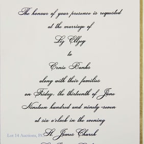 Ernie Banks Wedding Invitation June 13, 1997