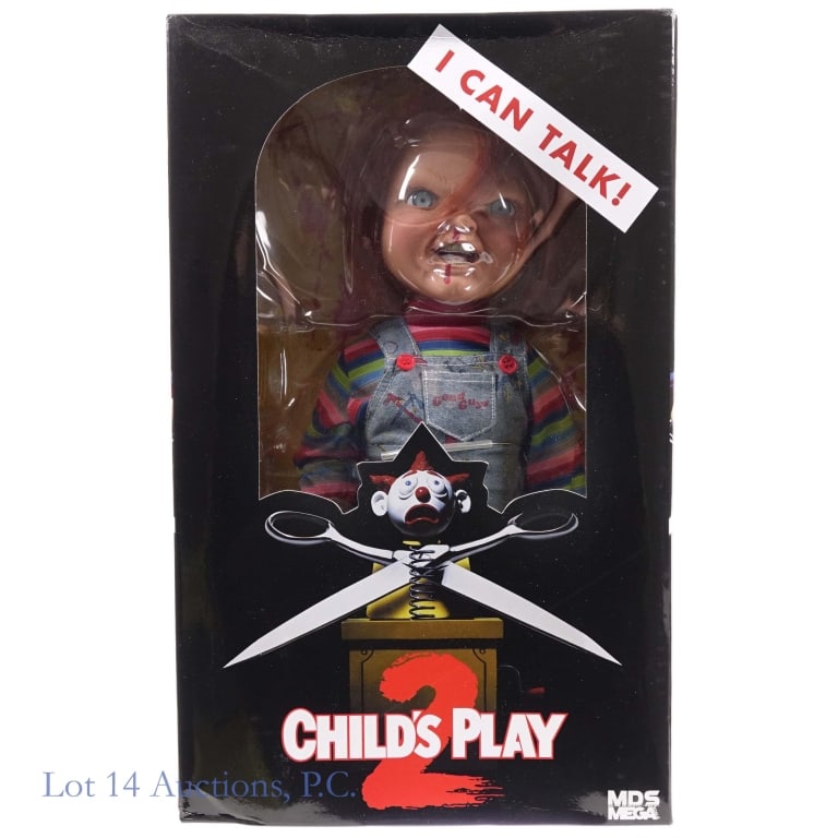 Mezco Toyz Child's Play 2 Chucky Talking Doll NIB: Mezco Toyz Child's Play 2 Chucky talking doll. Approximately 15" tall. In a sealed original box.