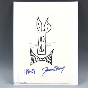 James Stewart (Jimmy Stewart) Signed Harvey Sketch