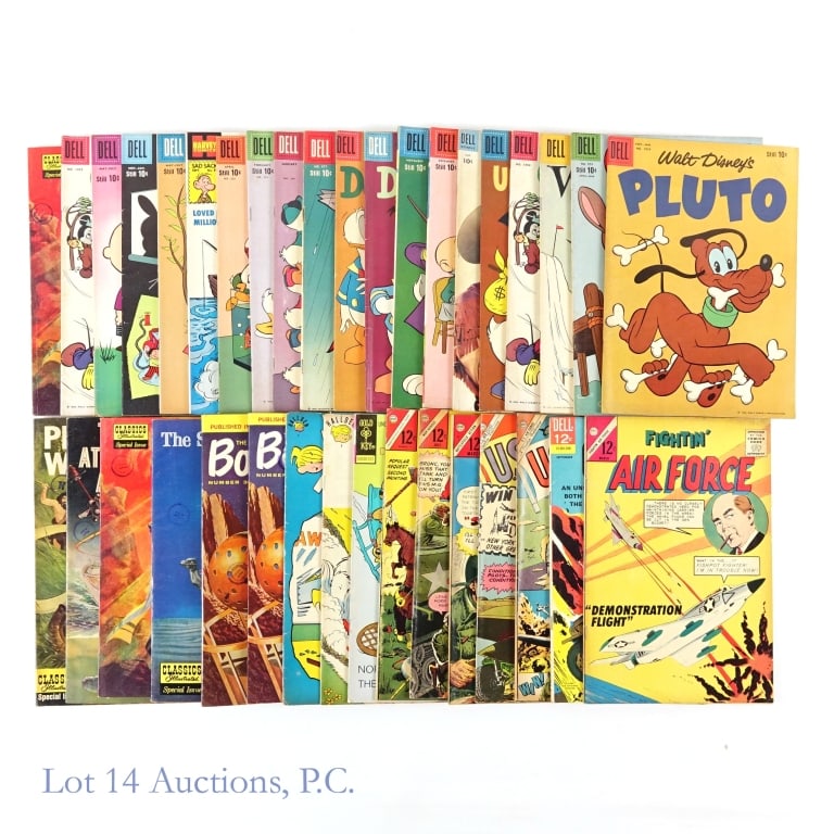 Four Color, Golden & Silver Age Comics (+35): Four Color, Golden & Silver Age Comics (+35). Collection of over 35 comic books from the Golden and Silver age of comics including Four Color, Charlton, Classsics Illustrated, DC and more. Some instan