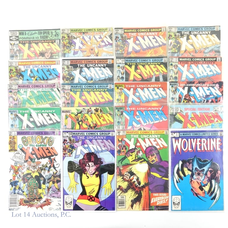 X-Men Comics, Key Issues, MARVEL (20): X-Men Comics, Key Issues, MARVEL (20). Collection of 20 X-Men and X-Men related comic books from Marvel publishing including several Keu Issues. Some Key Issues included: Uncanny X-Men #142 - Death of